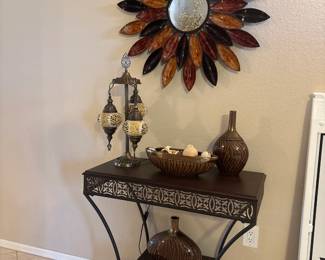 Console Table And Sunburst Mirror