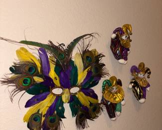 Feathered Decorative Wall Masks