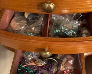 Jewelry Filled Chest Drawers