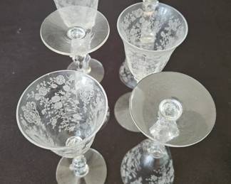 Fostoria Romance Etched Sherry Glasses, set of second image