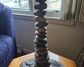 Stacked River Stone Table Lamp third image
