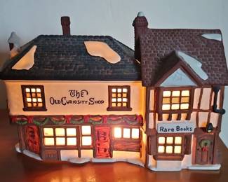 Department Dickens Village Series The Old Curiosity Shop with Rare Books Sign