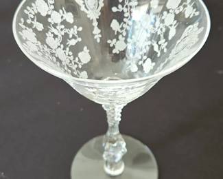 Fostoria Romance Etched Cocktail or Martini Glass, set of
