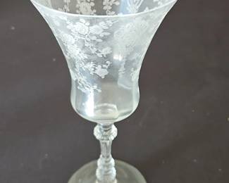 Fostoria Chintz Etched Water Goblets, set of