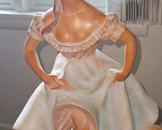 Vintage Chalkware Southern Belle Figurine