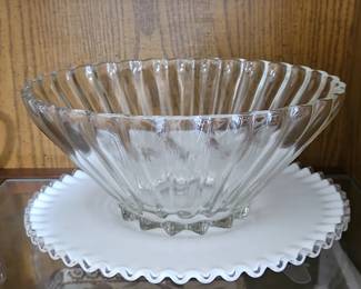 Fenton Glass Crest Console Bowl