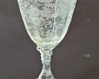 Fostoria Romance Etched Sherry Glasses, set of