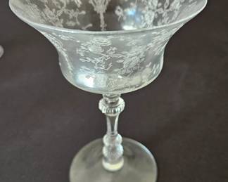 Fostoria Versailles Etched Champagne or Tall Sherbet Glasses, set of