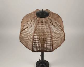 MidCentury Modern Woven Rattan Table Lamp second image