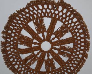 Vintage Brown Crochet Doily