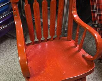 Vintage Childrens SpindleBack Rocking Chair Folk Art