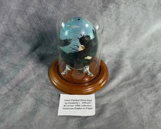 Painted Rhea Egg with Eagle Motif by Wilhelm