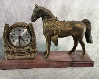 Horse and Horseshow Sessions Electric Clock on Bakelite