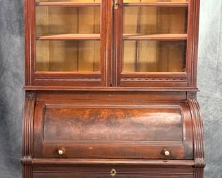 Eastlake Walnut Secretary Desk & Hutch