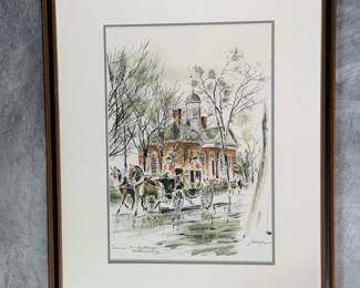 Framed "Governor's Mansion" Colonial Williamsburg Print