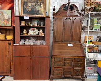 MCM hutch, antique hutch