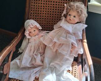 two vintage porcelain dolls