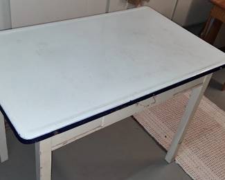 Vintage enamel table