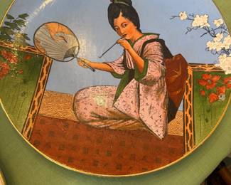 Antique Villeroy & Boch Mettlach Japanese-Style decorative wall plate