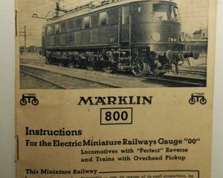 MARKLIN PRE-WAR TRAIN DIRECTIONS