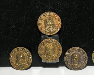 SET OF 8 BRASS CLOTHING BUTTONS