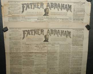 [2] FATHER ABRAHAM NEWSPAPERS 1869 LANCASTER PA.