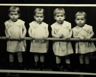 Lansing's first quadruplets: the Morlok sisters @ 2 B/W RPPC 1930