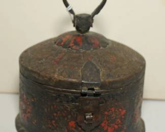 Antique Brass Hand Engraved Indian Asian Chapati Box Storage
