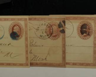 [6] 1874 US Postal Cards JOHN BAGLEY & CO. MAY-FLOWER TOBBACO WORKS DETROIT