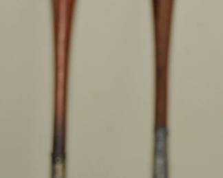 Vintage Mexican Sterling Silver and Wood Salad Serving Set Fork Spoon Hallmarked