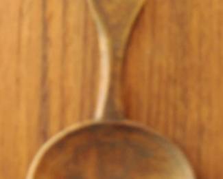 Norwegian ANTIQUE SPOON SCRATCH CARVED WOOD 7in Folk Art