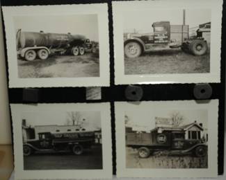 [4] vintage snap shots b/w GULF REFINGING Vehicles - Trucks