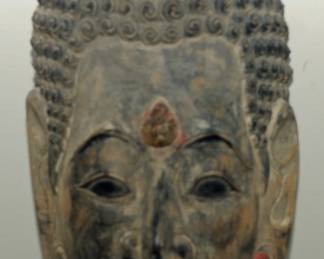 ANTIQUE CARVED WOOD BUDDA MASK 