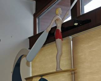 LARGE SURFER BOY WHIRLGIG ON STAND 