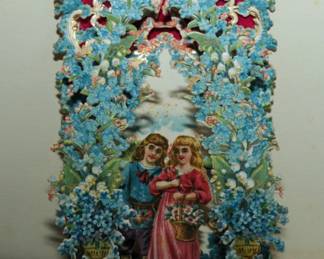 VINTAGE DIE CUT FOLD OUT VALENTINE