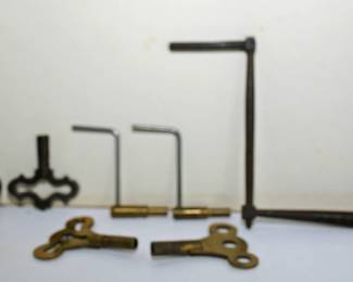Lot of 9 Vintage Antique Clock & Crank Keys