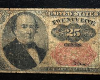1874 25c Twenty Five Cents United States Fractional Currency Bank Note