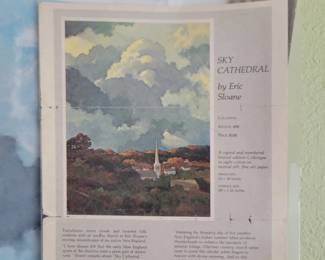 Signed and numbered print titled "Sky Cathedral" by the American landscape painter Eric Sloane (1905–1985)