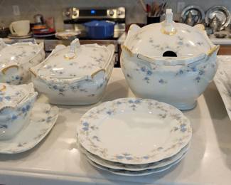 Large Set of Tressemanes & Vogt (T&V), Limoges, France, Dish Set,