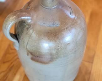 19th-century salt-glazed 2 gallon stoneware crock made by A.P. Donaghho in Parkersburg, West Virginia, featuring cobalt blue stenciling