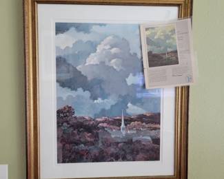 Signed and numbered print titled "Sky Cathedral" by the American landscape painter Eric Sloane (1905–1985)