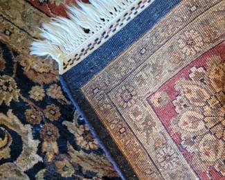 Detail of knots on the hand made oriental carpet