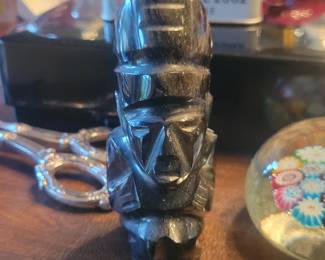 Mexican Obsidian Carved Figure