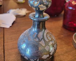 Silver Overlay Perfume Bottle