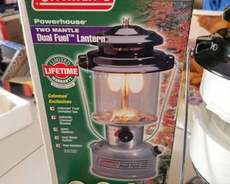 Vintage Coleman Lantern Two Mantle Dual Fuel Powerhouse #295-700G New Old Stock Never Used.