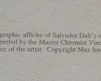 Salvador Dali Prints Max Inter Ltd Late 1980's