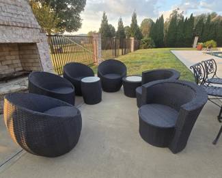 patio chairs and tables
