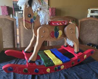 hand painted rocking horse