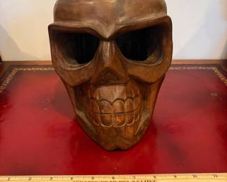 J62 - $28. Hand Carved Wood Skull.
