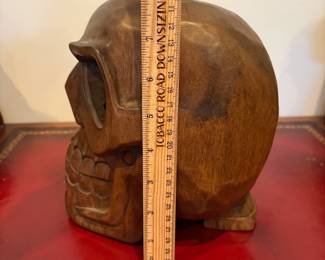J62 - $28. Hand Carved Wood Skull.